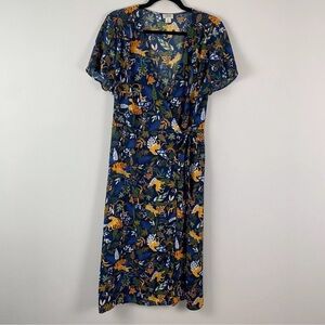 J. Crew Blue Floral Midi Dress